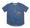 Zaloo Artist Pocket Blue Chambray Shirt