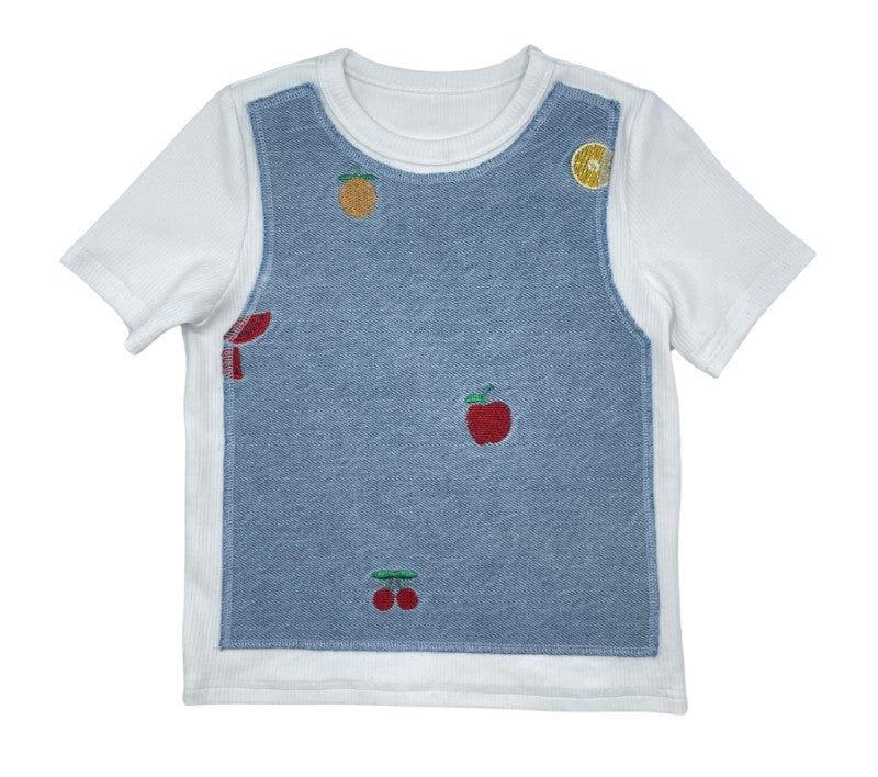 Teeny Kiwi Fruit Party Chambray T-shirt
