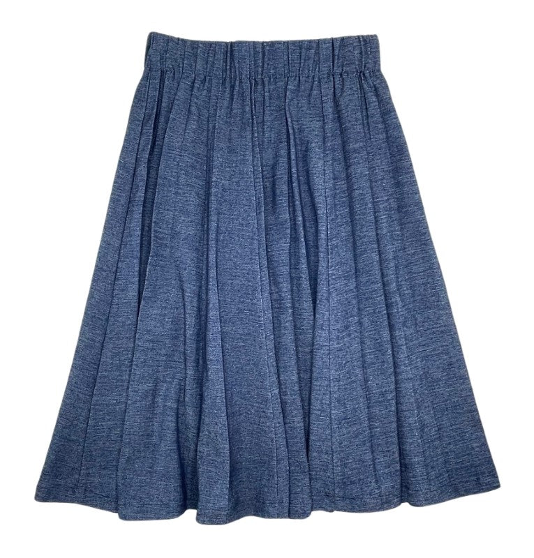 Sciacca Sunburst Pleat Blue Denim Skirt
