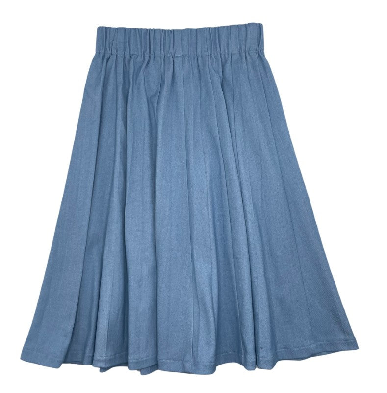 Sciacca Sunburst Pleat Chambray Skirt