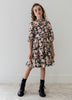 Petite Amalie Cord Velvet  Romantic Floral Print Dress