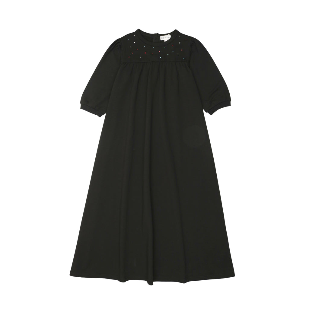 Bopop Rhinestone Scallop Long Sleeve Maxi