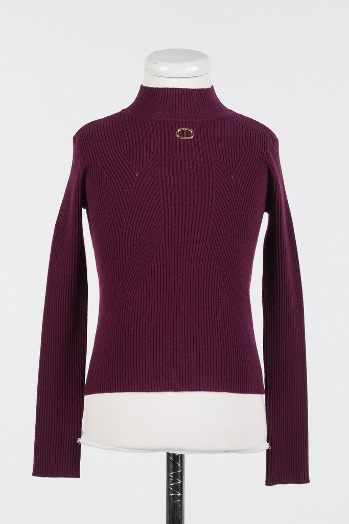 Twinset Knit Burgundy Turleneck