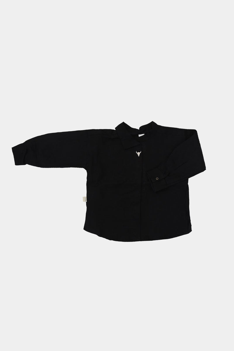 Booso Koszula Linen Black Shirt 2-3Y / Black, Size 2-3Y