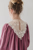 Steph the Label by Petit Amalie Crochet Yoke Berry Cord Dress with White Bib