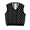 Twinset Short Knit Black/ Micro Logo Off White Vest