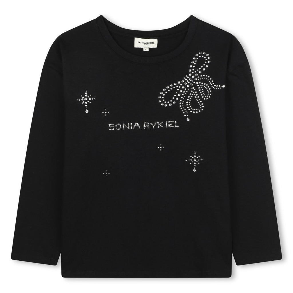 Sonia Rykiel Enfant Ceremony Long Sleeve Black T-Shirt