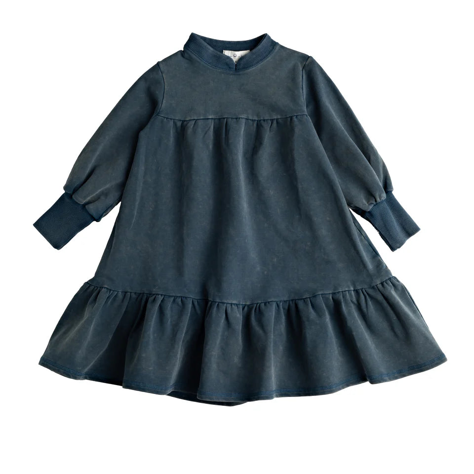 Birnham on the Sea Puff Sleeve Tiered Teal Dress