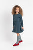 Birnham on the Sea Overlay Swing Teal Sweatshirt Dress