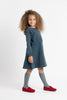 Birnham on the Sea Overlay Swing Teal Sweatshirt Dress