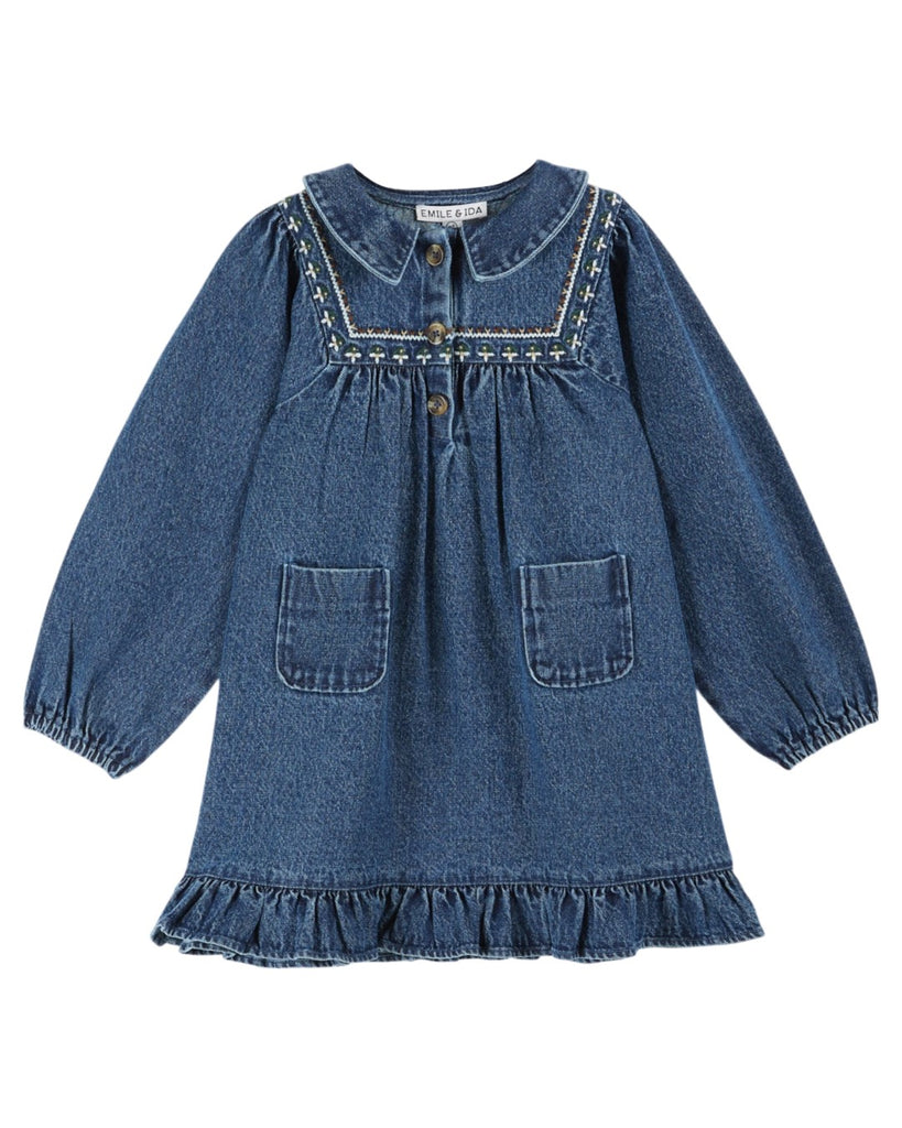 Emile et Ida Robe Brodee Denim Dress