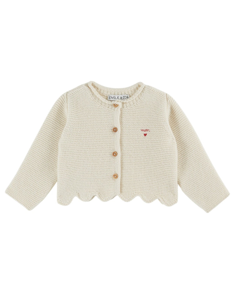 Emile et Ida Point Ecru Cardigan