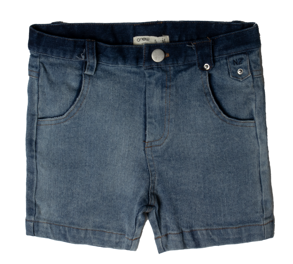 Crew Kids Denim Two-Tone Short Blue