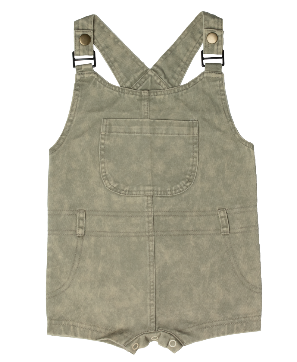 Crew Kids Jean Wash Overall Vintage Green | Macaroni Kids