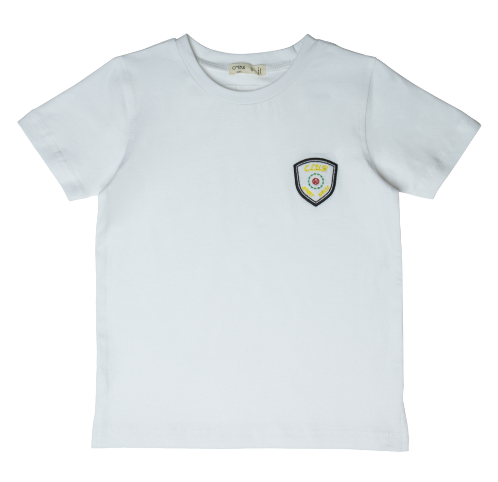 Crew Kids Stitch Patch Tee White