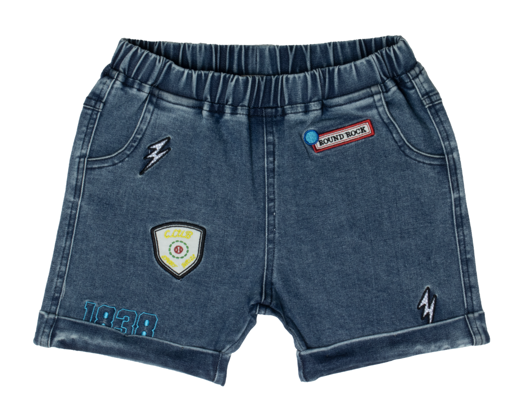 Crew Kids Stitch Patch Short Blue
