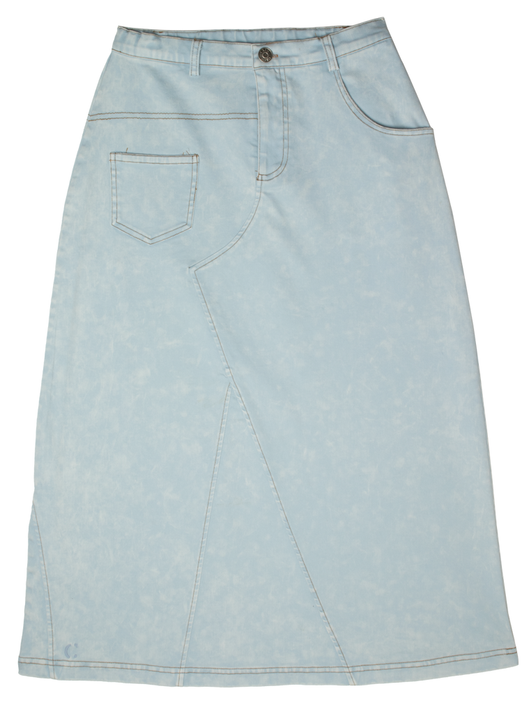 Crew Kids Stitch Detail Maxi Blue Skirt