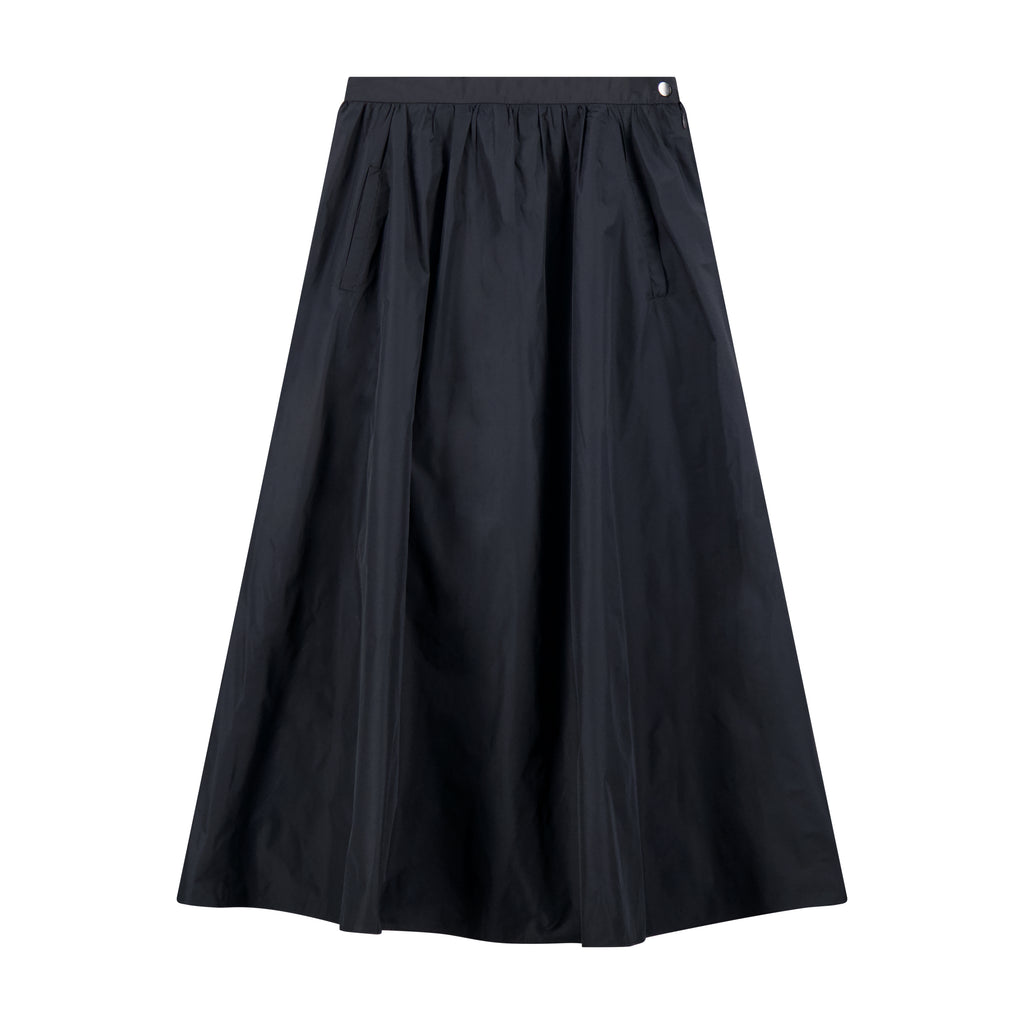 NdotM Taffeta Gathered Maxi Black Skirt