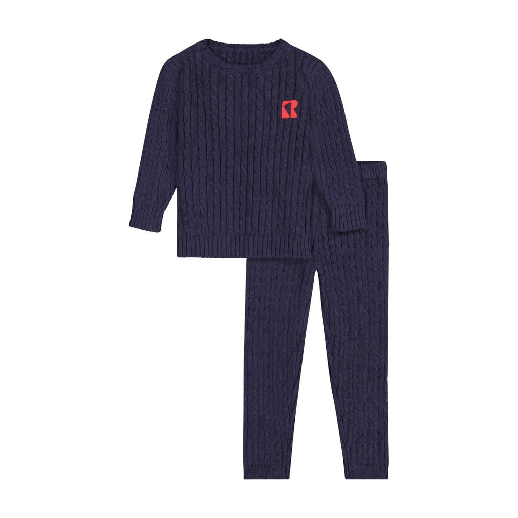 Retrokid Aspen Cable Knit Baby Boy Navy Set