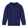 Retrokid Aspen Cable Knit Collar Navy Sweater