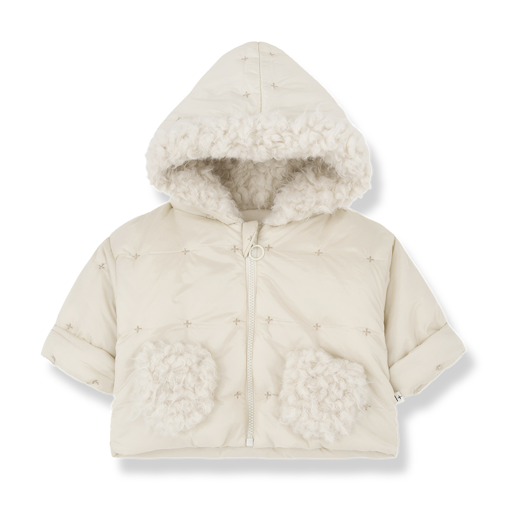 One More In The Family Padded Hood Ecru Jacket