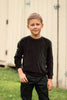 Ann of Nan Velour Boys Black Top