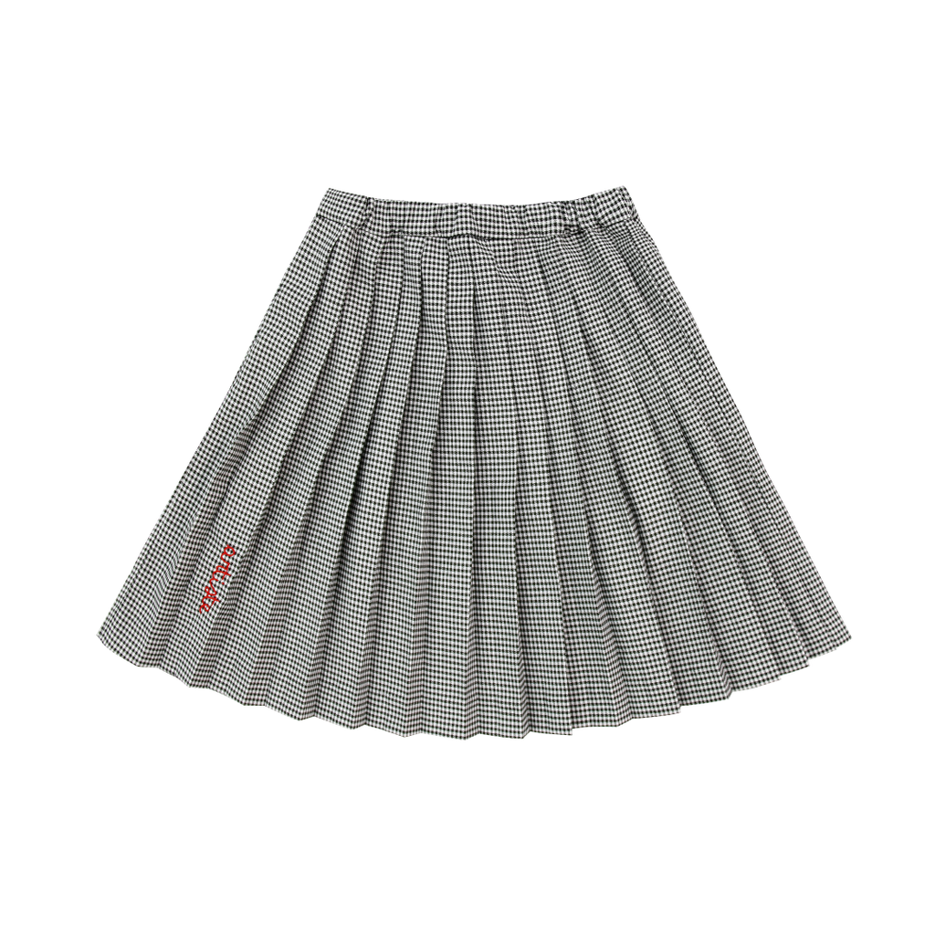 Coco Blanc Pleated Gingham Skirt