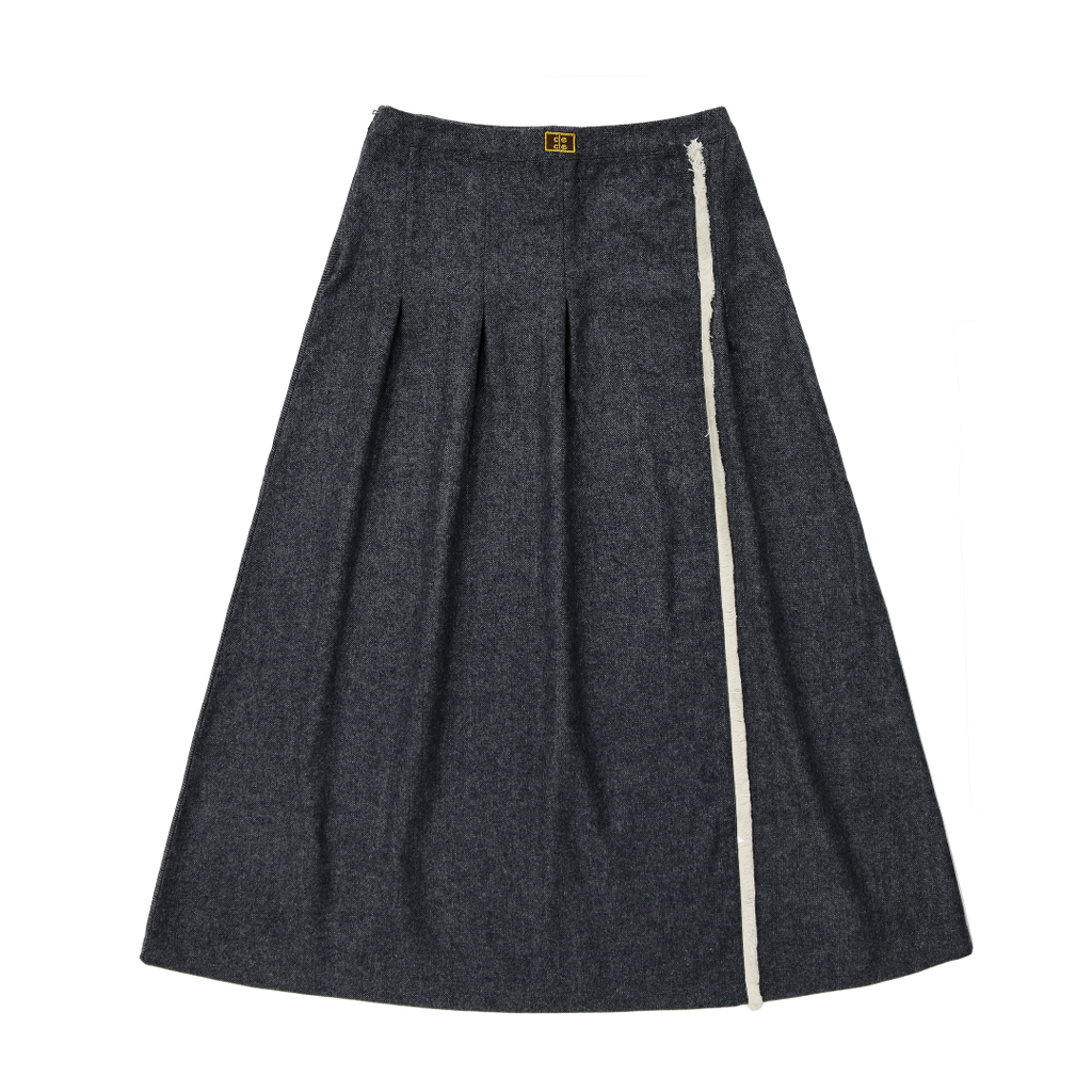 Coco Blanc Side Fringe Navy Marled Skirt