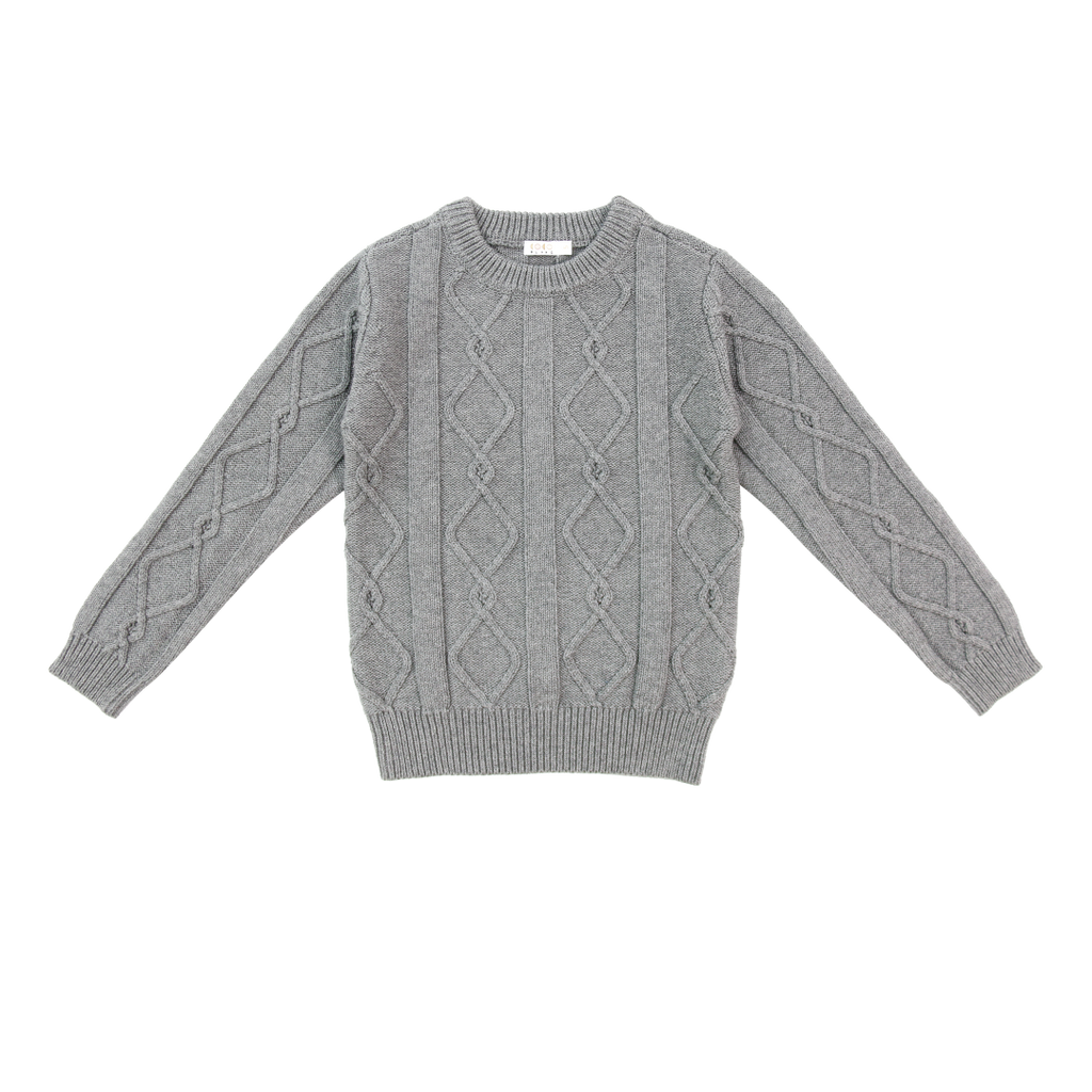 Coco Blanc Diamond Crew Grey Sweater