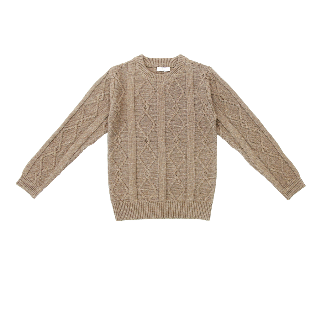 Coco Blanc Diamond Crew Mocha Sweater