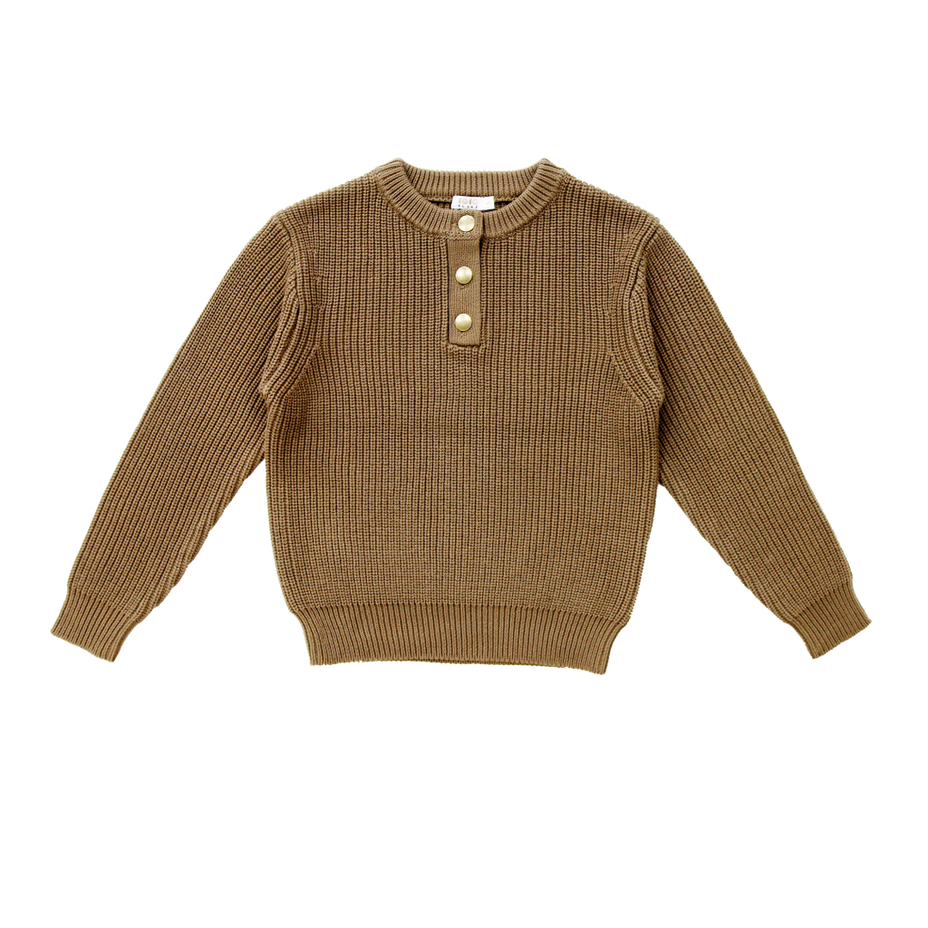 Coco Blanc Chunky Graphic Taupe Sweater