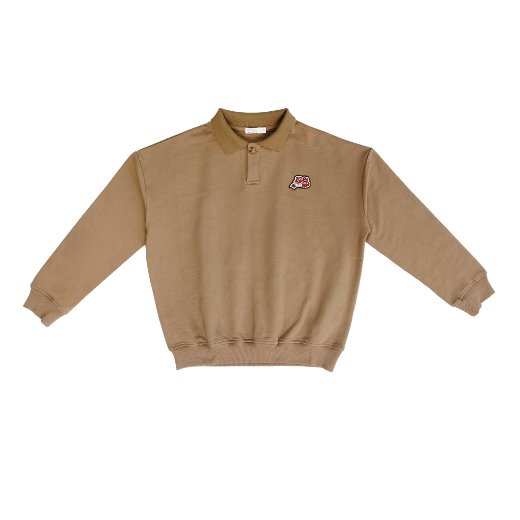Coco Blanc Taupe Graphic Polo Sweater