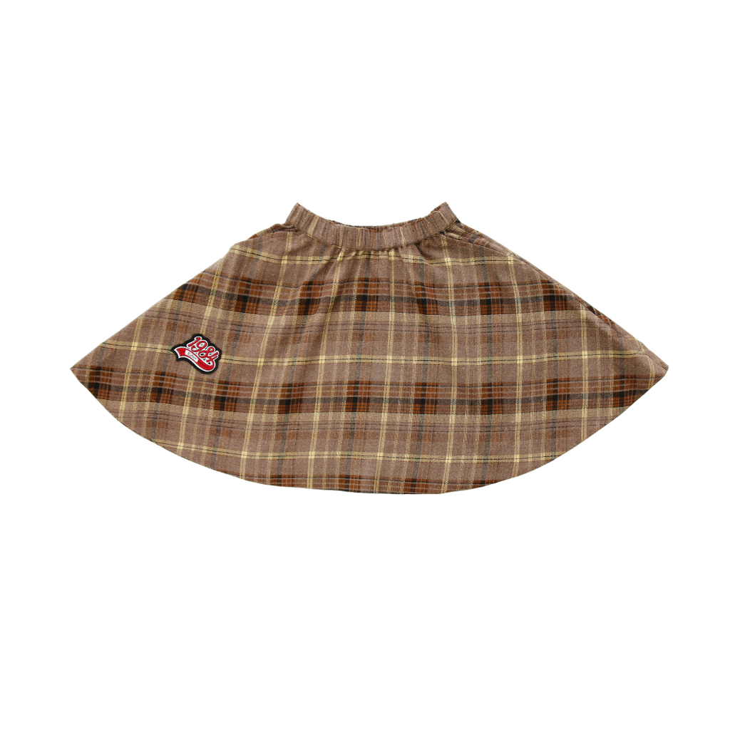 Coco Blanc Graphic Plaid Skirt