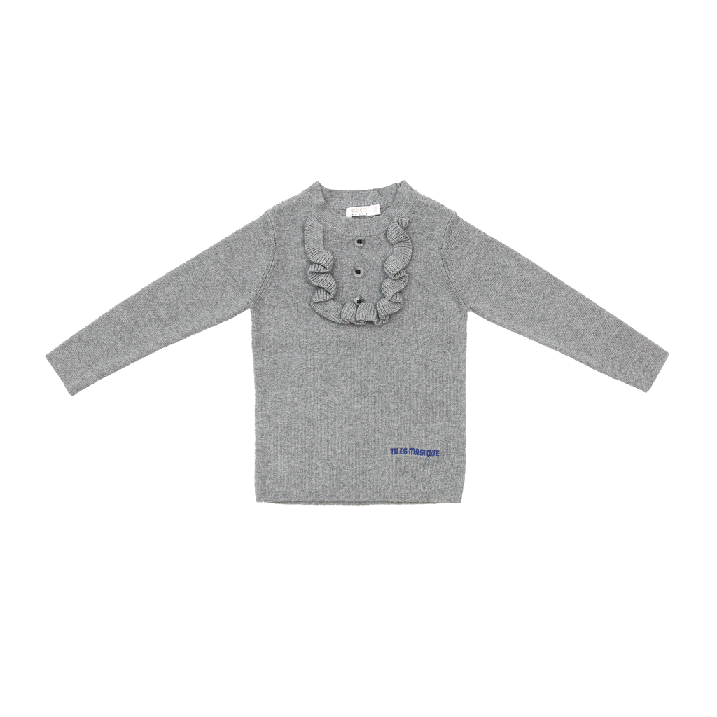 Coco Blanc Ruffle Bib Grey Set