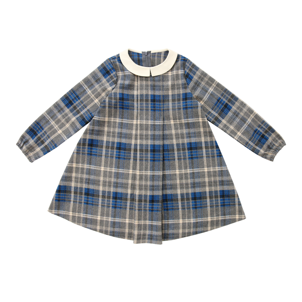 Coco Blanc Cream Collar Plaid Dress