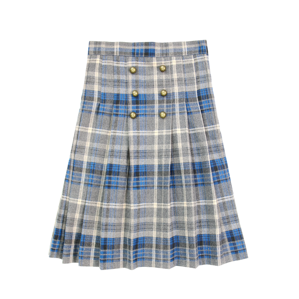 Coco Blanc Pleated  Plaid Skirt