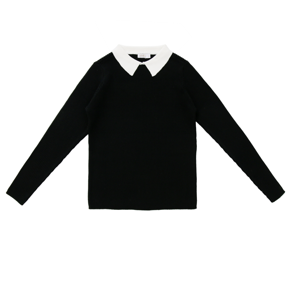 Coco Blanc Collared Black Sweater