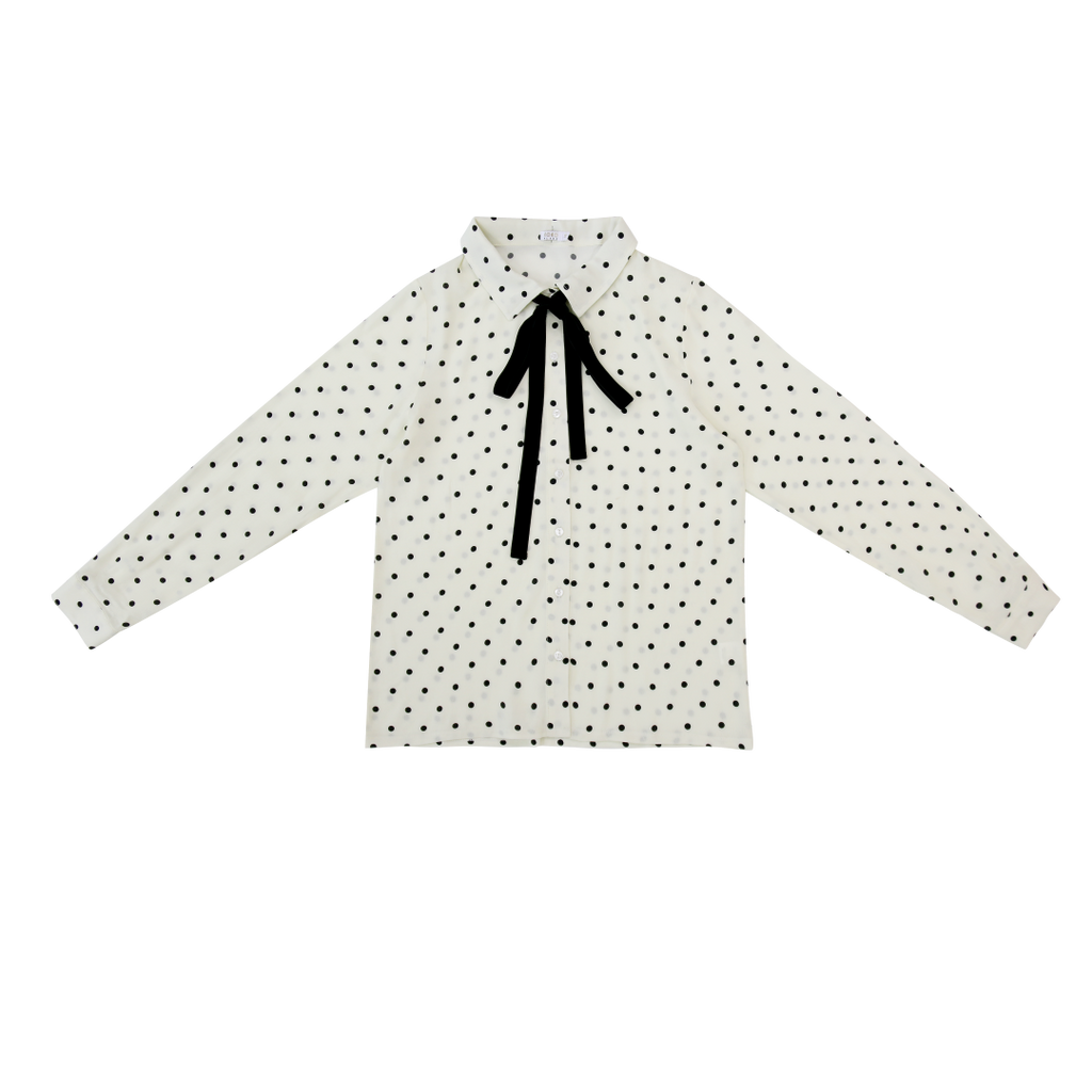 Coco Blanc Polka Dot Black Blouse