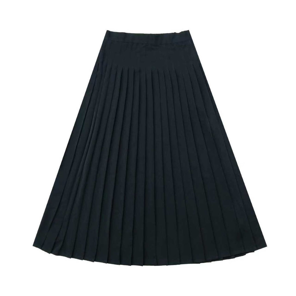 Coco Blanc Pleated Silk Black Skirt