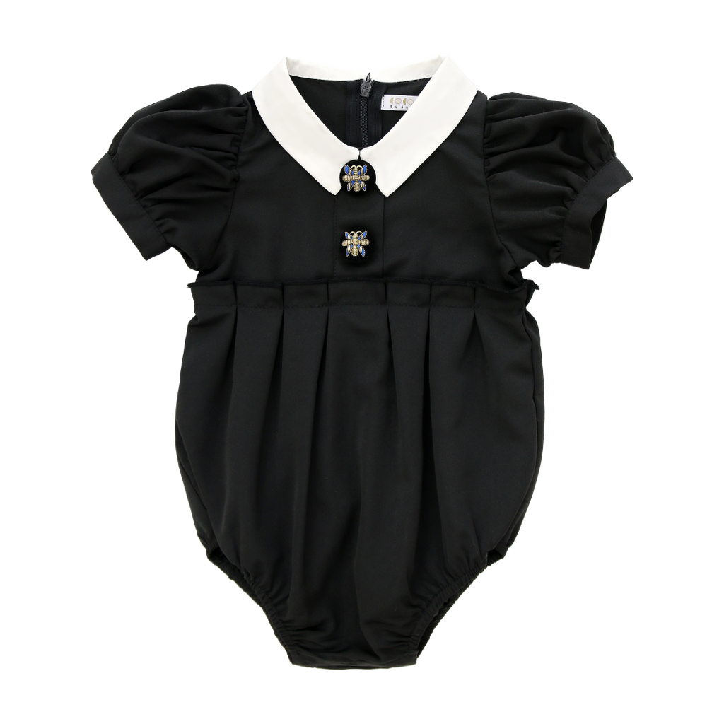 Coco Blanc Taffeta Black Romper