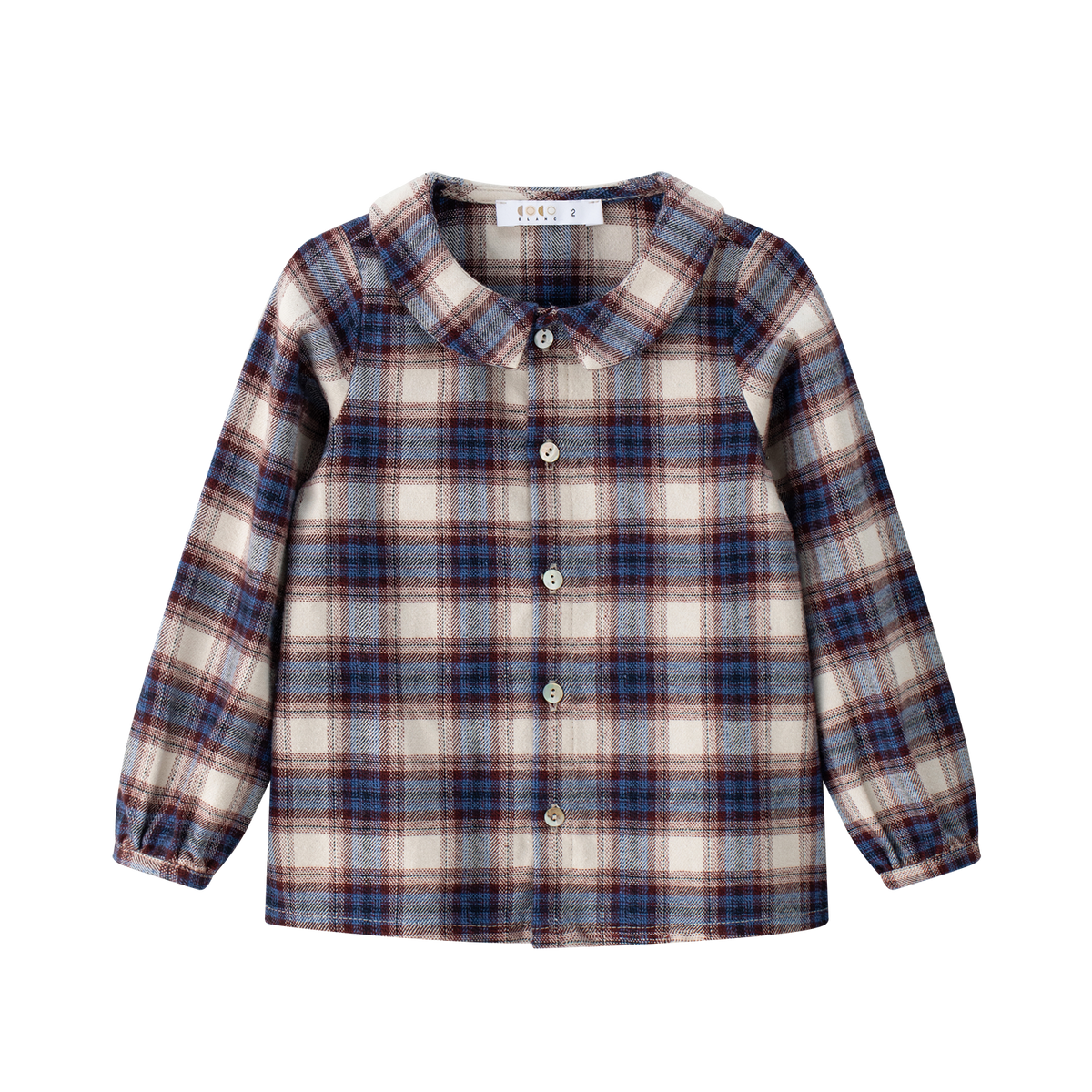 Coco Blanc Plaid Burgundy Blue Shirt