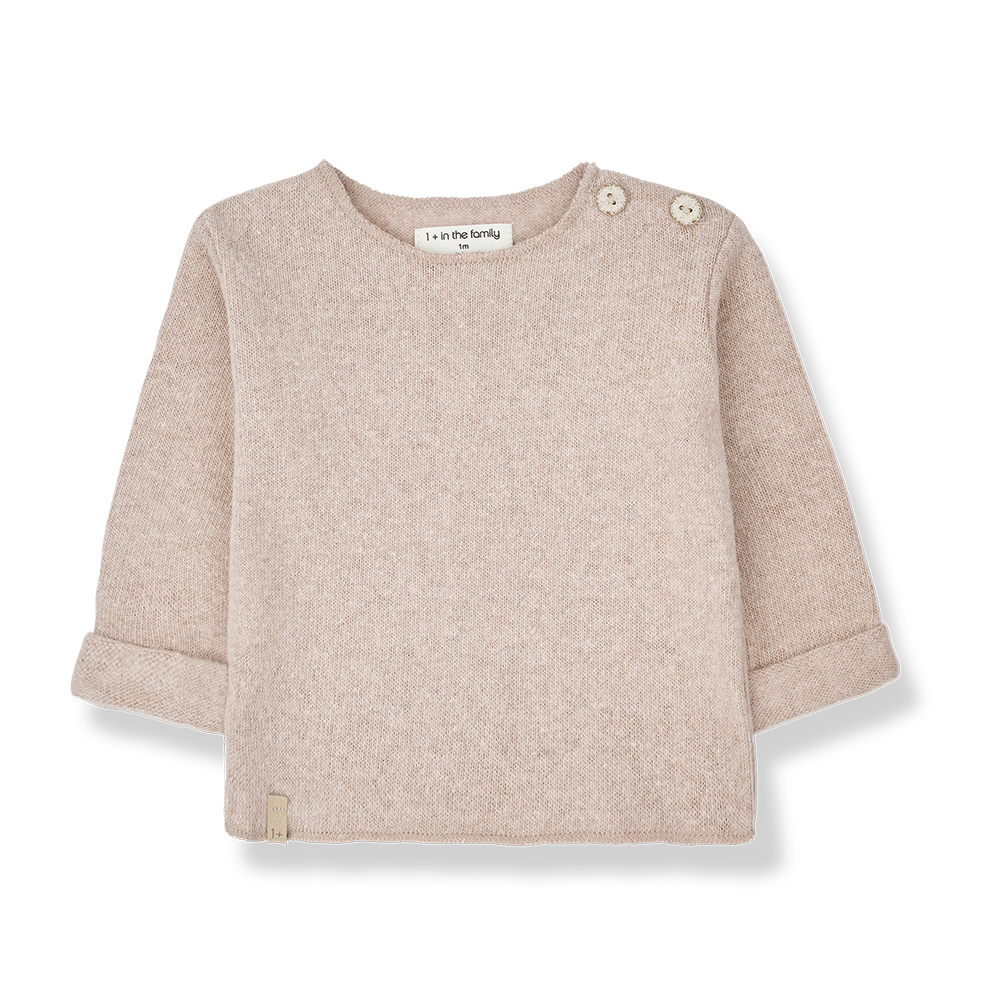 One more in the family l. sleeve nude T-shirt