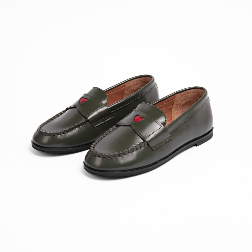 Camille Kids Clunky Stella Hunter Green Shoes