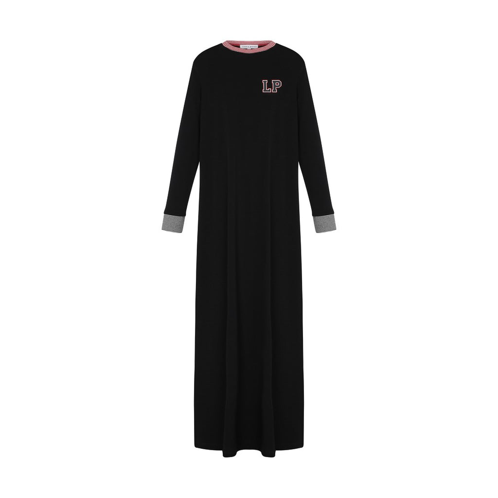 Little Parni Varsity Black Nightgown FINAL SALE