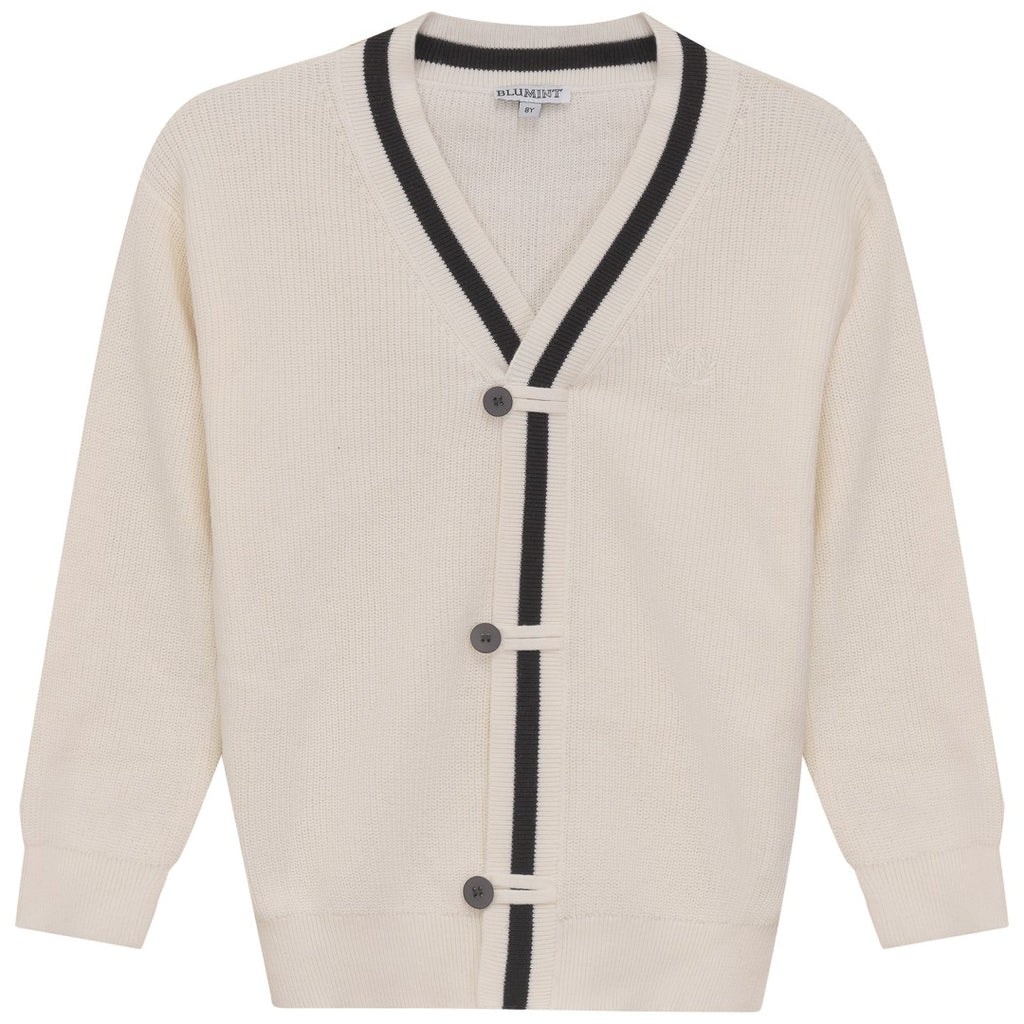 Blumint Contrast Trim Cream/Black Cardigan