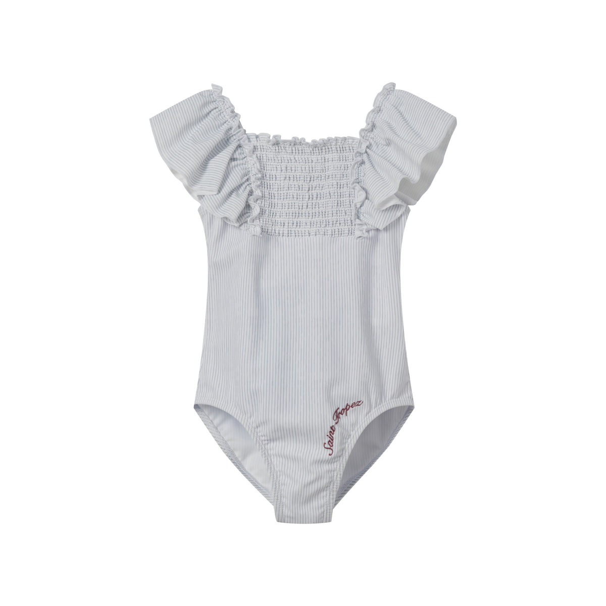 Coco Blanc Ruched Striped Swimsuit Final Sale | Macaroni Kids