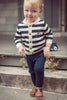 Coco Blanc Shawl Collar Navy/Cream Sweater *PREORDER*