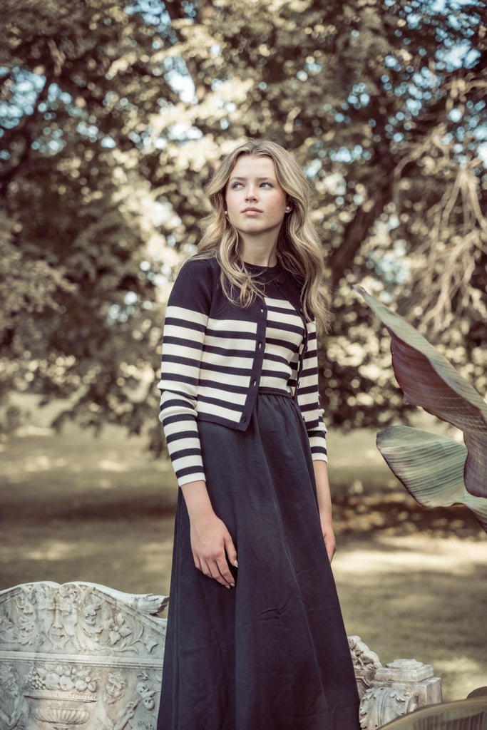 Coco Blanc Striped Black/Cream Maxi Set