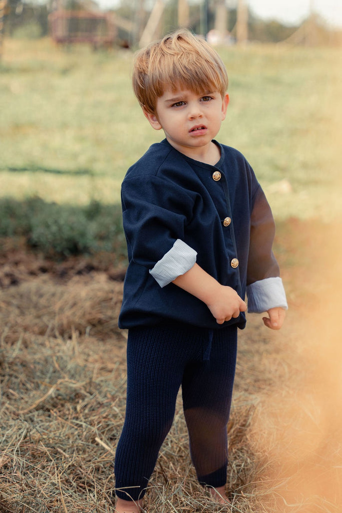 Mini Nod Boys Wool Navy Blazer