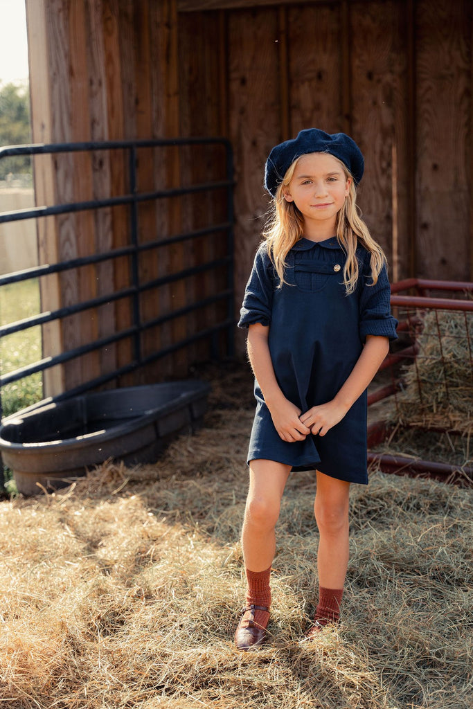 Mini Nod Girls Wool Navy Jumper with Shirt